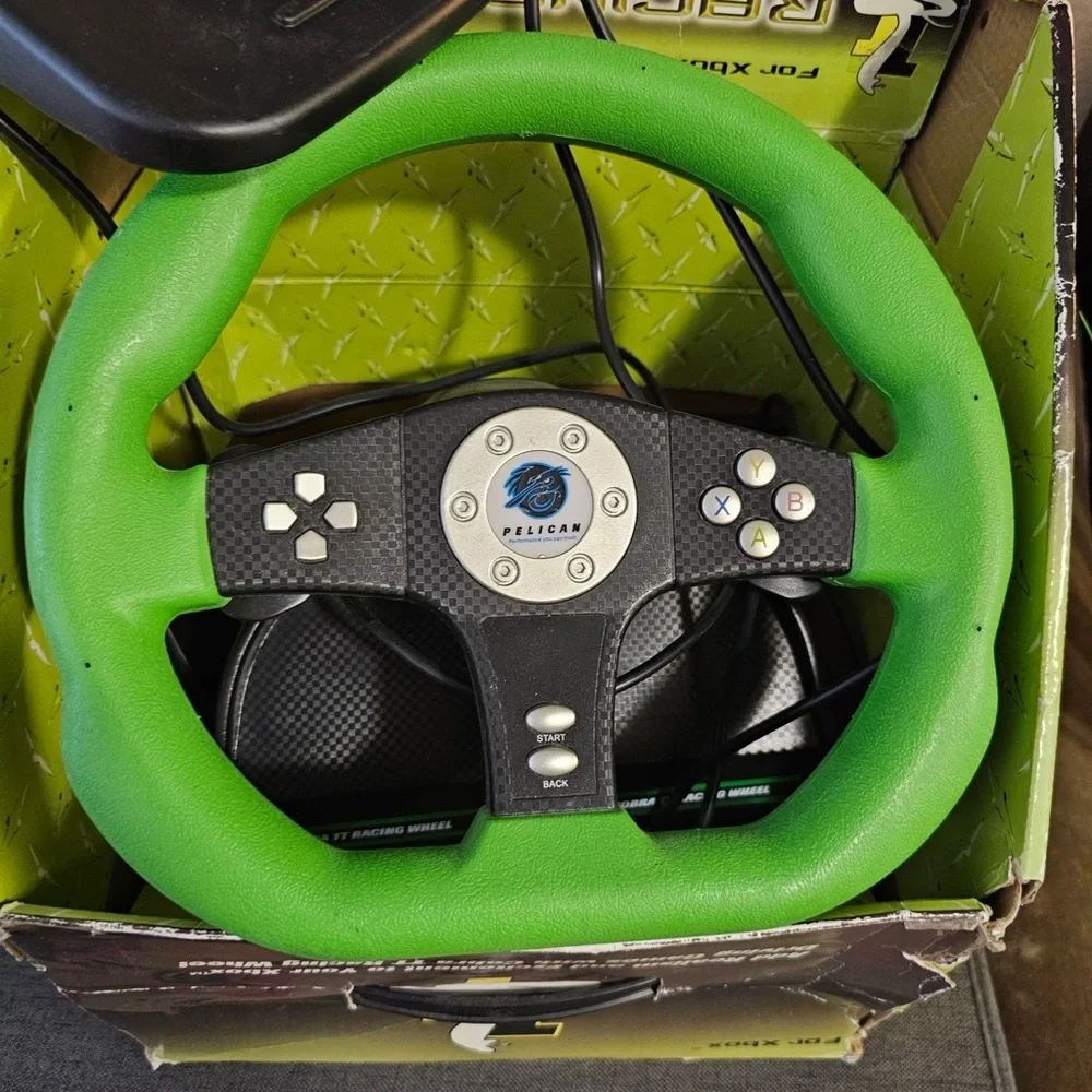 Pelican Steering Wheel & Pedals for First-Gen XBox, used, tested, works great